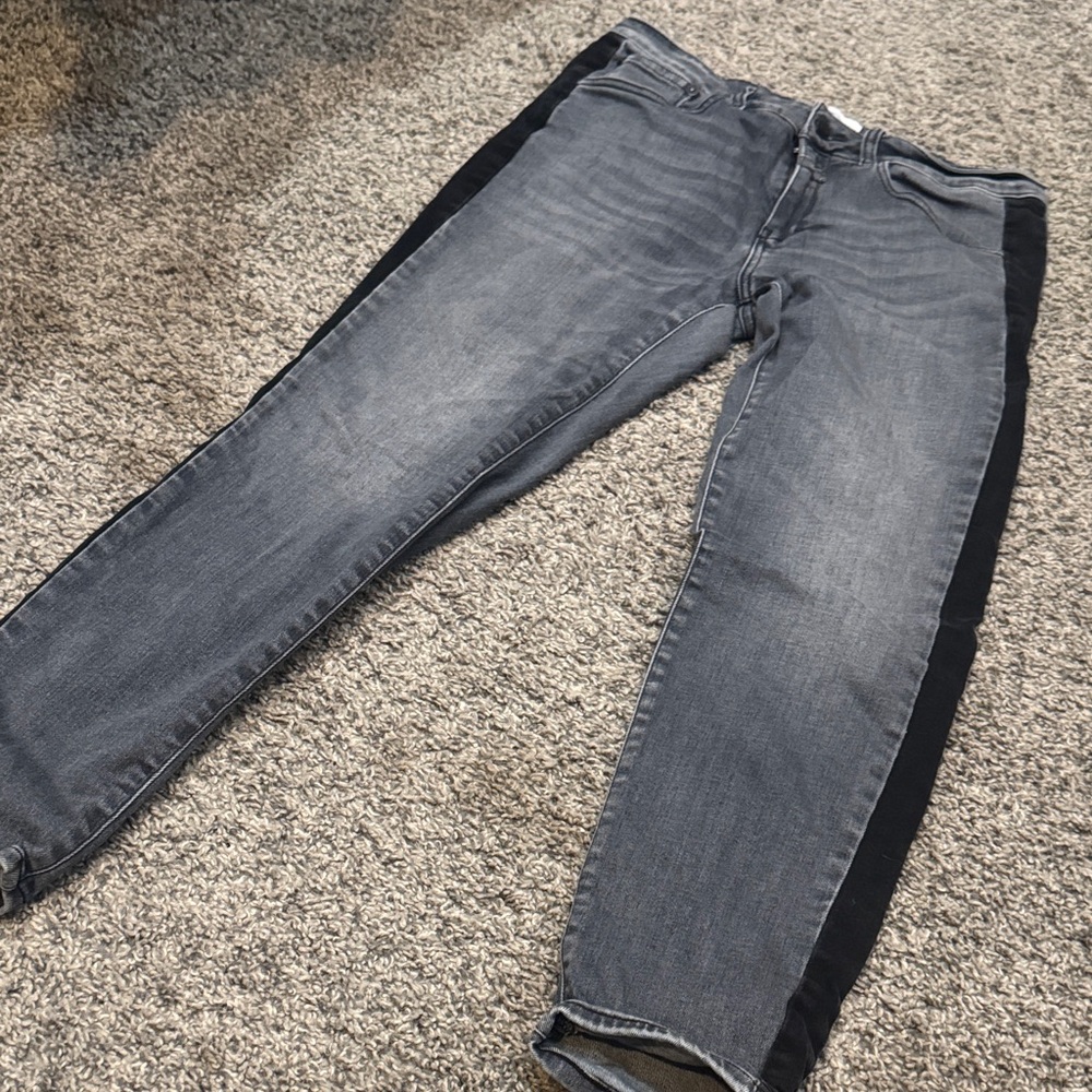 Closed Jeans in a grey denim wash with black stripe down the sides